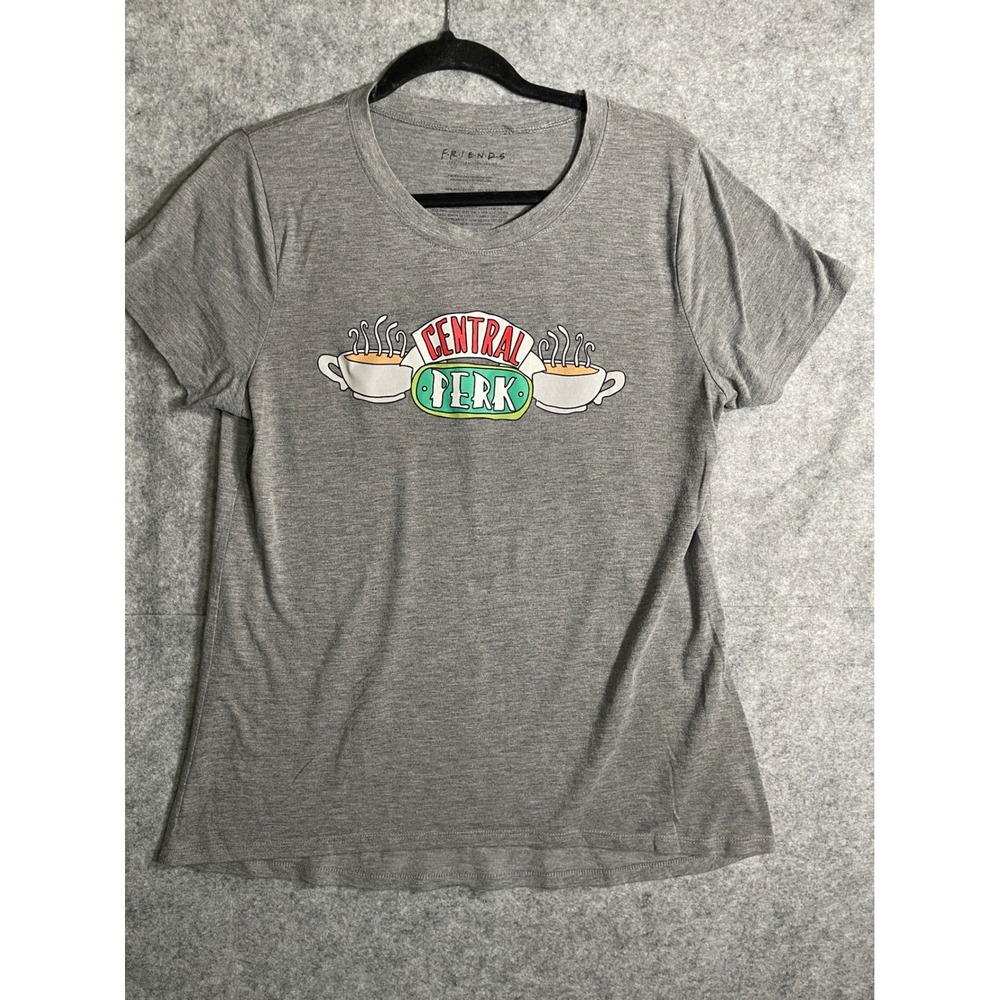 Friends Central Perk Graphic Tee Gray Heather Short Sleeve T-Shirt Womens XL